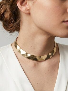 Gold-tone Geometric Design Open Choker Necklace